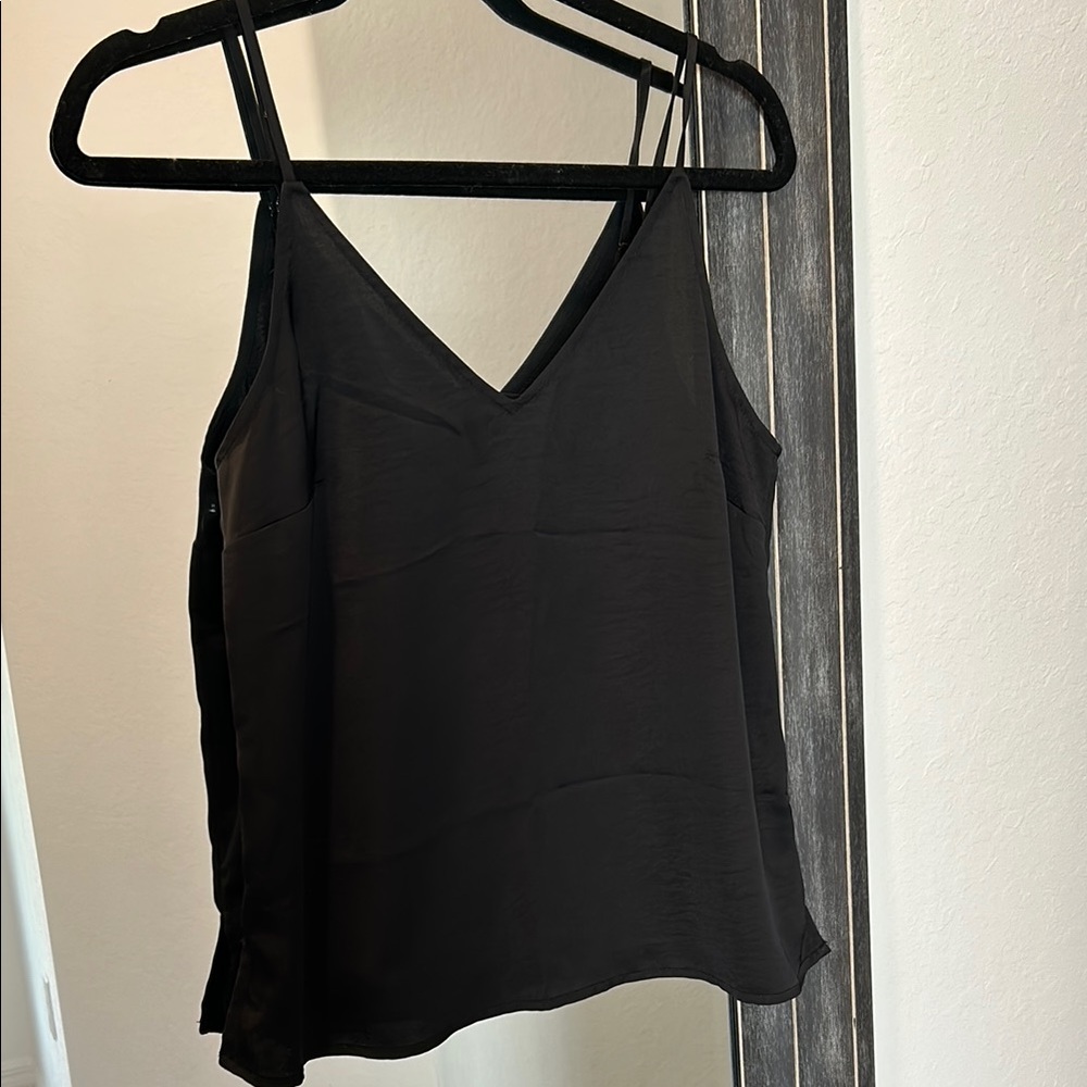 a new day black flowy tank
